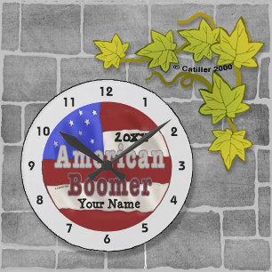 Anpassat namn för Baby Boomer Clock Rund Klocka
