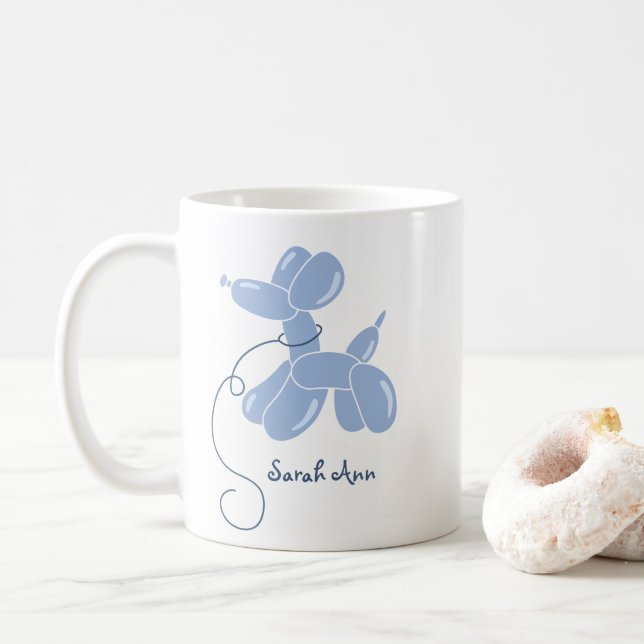Anpassat namn för ballong-Hund, födelsedag Kaffemugg (Med munk)