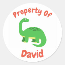 Anpassat namn för barn Diplodocus Dinosaur