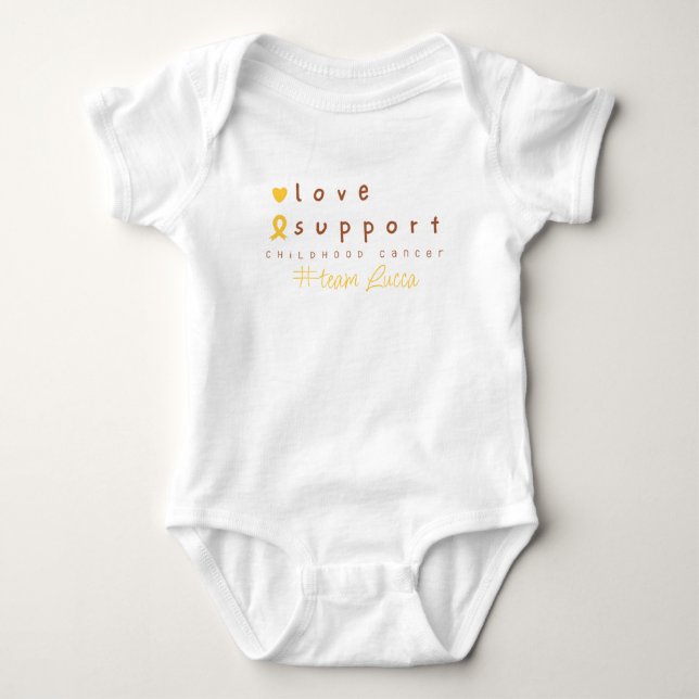 Anpassat namn för barncancer Baby One-Biet T Shirt (Framsida)