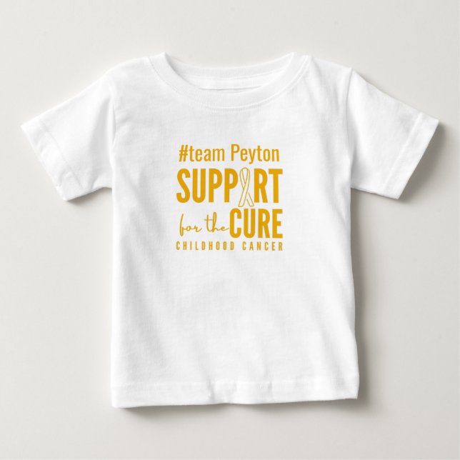 Anpassat namn för barncancer stöder Baby T-Shirt (Framsida)