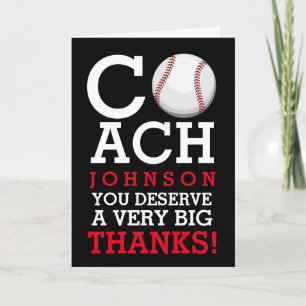 Anpassat namn för Baseball Coach-namn, Tack Kort
