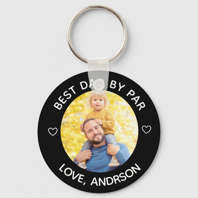 Anpassat namn för bästa Pappa per sida, foto Fars  Nyckelring (Framsida)