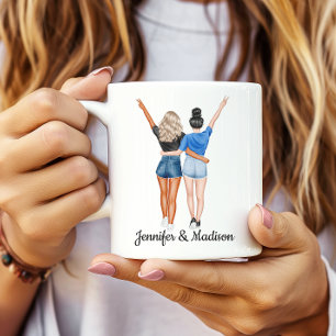Anpassat namn för bästa vänner BFF Besties-Vänskap Kaffemugg