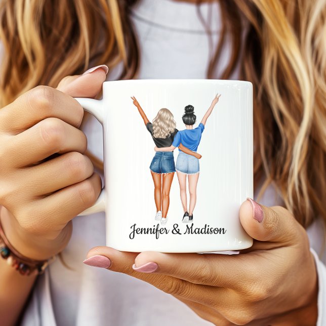 Anpassat namn för bästa vänner BFF Besties-Vänskap Kaffemugg (Skapare uppladdad)