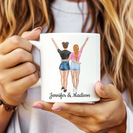 Anpassat namn för bästa vänner BFF Besties-Vänskap Kaffemugg
