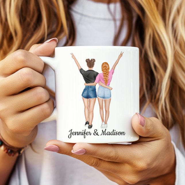 Anpassat namn för bästa vänner BFF Besties-Vänskap Kaffemugg (Skapare uppladdad)