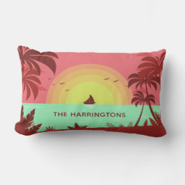Anpassat namn för Beach Illustration dekorativ kud Lumbarkudde
