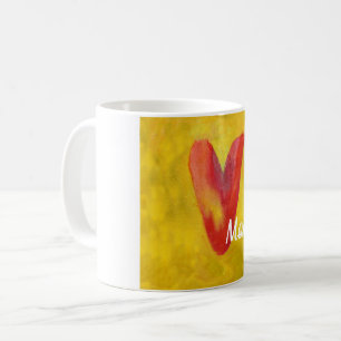 Anpassat namn för Big Red Heart Kaffemugg