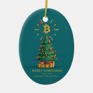 Anpassat namn för Bitcoin God jul Cryptocurrency Julgransprydnad Keramik
