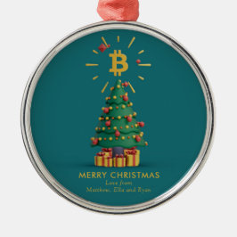 Anpassat namn för Bitcoin God jul Cryptocurrency Julgransprydnad Metall