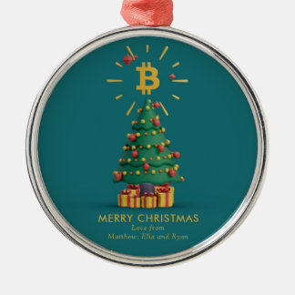 Anpassat namn för Bitcoin God jul Cryptocurrency Julgransprydnad Metall