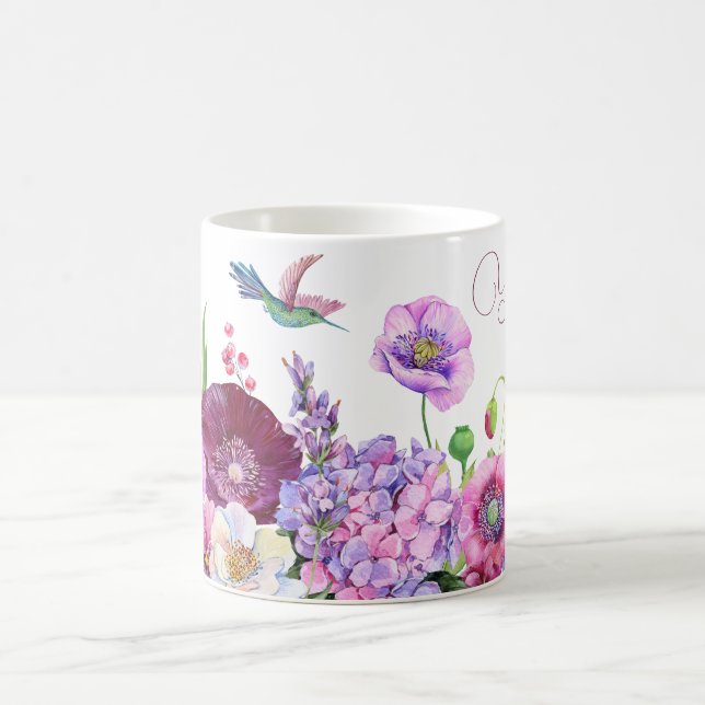 Anpassat namn för blomma kaffemugg (Center)