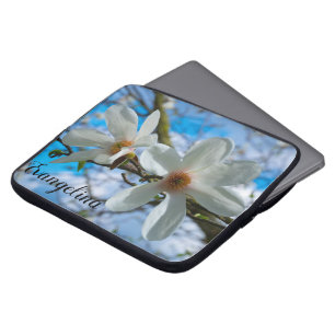 Anpassat namn för Blommarna Toppen Magnolia Laptop Fodral