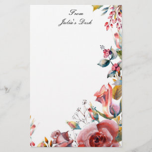 Anpassat namn för blommigt brevpapper