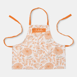 Anpassat namn för Blommigt för Vintage av orange A