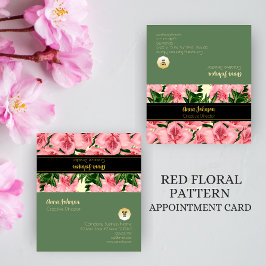 Anpassat namn för Blommönstret elegant Red Tidsbeställning Kort