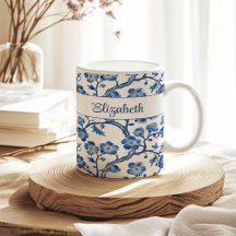 Anpassat namn för Blue Chinoiserie Blommigt