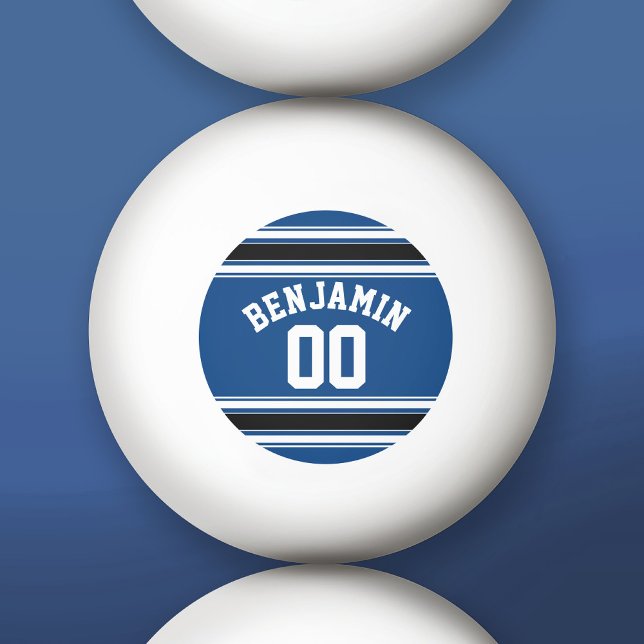 Anpassat namn för Blue- och Black Jersey Rand Pingisboll (Custom Ping Pong Balls)