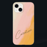 Anpassat namn för Boho Abstrakt Rosa-Gult<br><div class="desc">Boho Abstrakt Rosa Gult  Anpassat namn Fodral-Mate iPhone 14 Fodral</div>