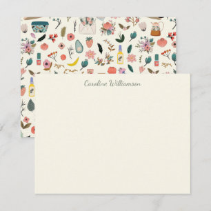 Anpassat namn för botaniska Blommigtar för skönhet Anteckningskort