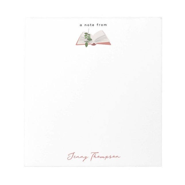 Anpassat namn för botaniskt Bokar & Bibliotek Anteckningsblock (Framsida)