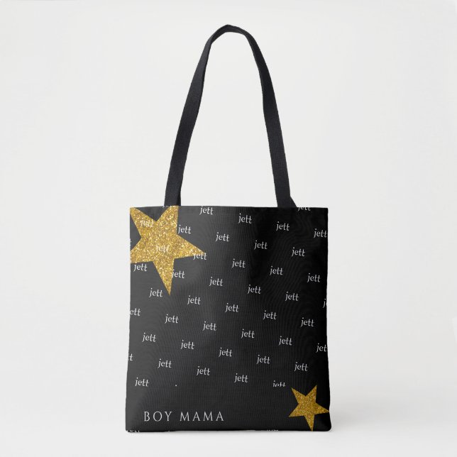 Anpassat namn för Boy Mamma Tote Bag Tygkasse (Framsida)