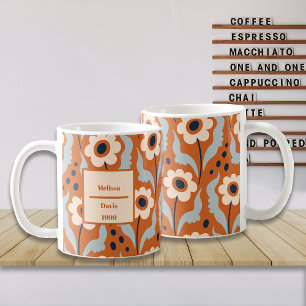 Anpassat namn för bränd Orange, äggblommor Kaffemugg