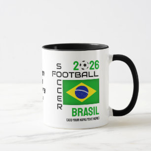 Anpassat namn för BRASIL BRAZIL Soccer 2026 VARJE  Mugg