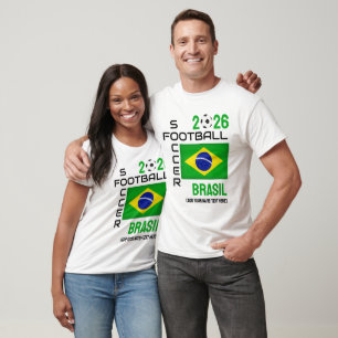Anpassat namn för BRASIL BRAZIL Soccer 2026 VARJE  T Shirt