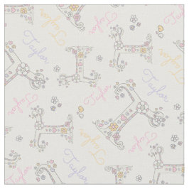 Anpassat namn för brev T Taylor-pastelltyg Tyg