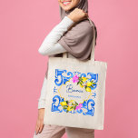 Anpassat namn för Bridesmaid-presenten Lemon Blue- Tygkasse<br><div class="desc">Bridesmaid ger blåplattor och citron Amalfi kusten Positano Mediterranean stil personlig namn till påsen,  brudens sida-gåvor.</div>