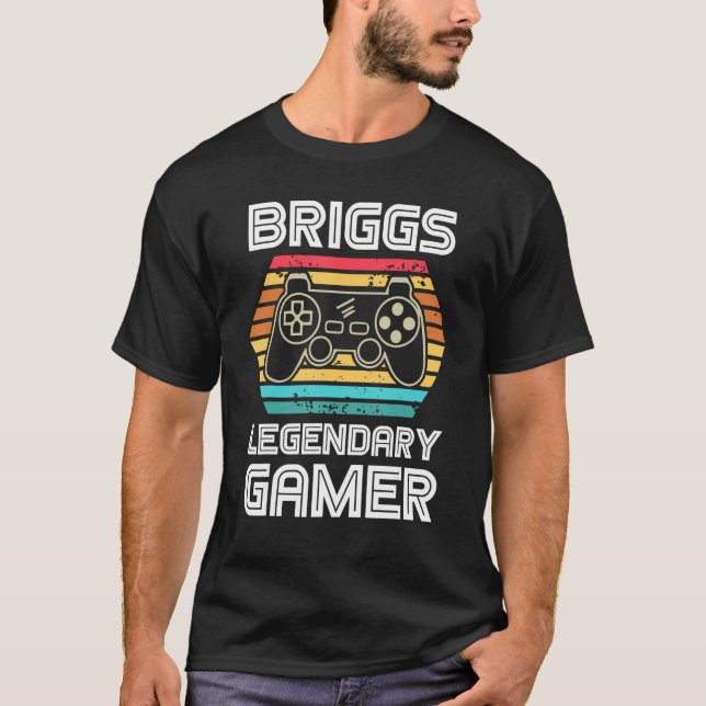 Anpassat namn för Briggs Legendary Video Gamer Per T Shirt (Framsida)