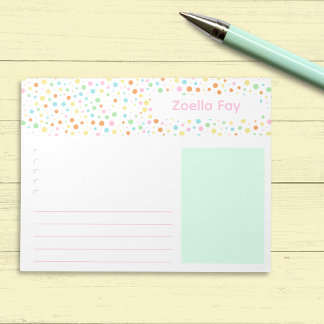 Anpassat namn för Bright Polka Dot Student Anteckningsblock