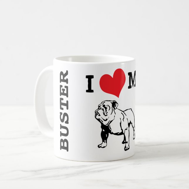 Anpassat namn för Buff English Bulldog Kaffemugg (Framsida vänster)