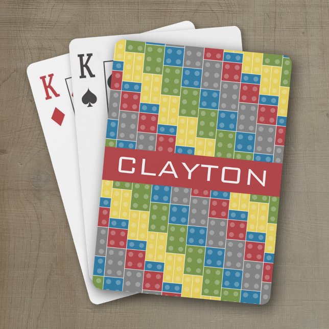 Anpassat namn för Byggande brickor Kortlek (Personalized playing cards with custom text)
