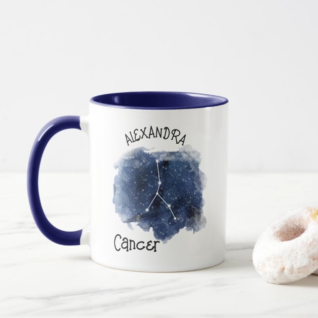 Anpassat namn för Cancer Starry Night Constellatio Mugg (Med munk)