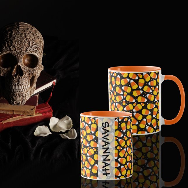 Anpassat namn för candy corn Halloween Mugg (Skapare uppladdad)