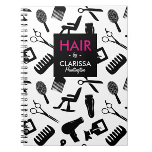 Anpassat namn för chic Hair Stylist Mönster Anteckningsbok