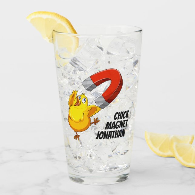 Anpassat namn för chick Magnet Glaskopp (Framsida Ice)