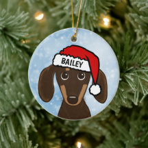Anpassat namn för Chocolate Dachshund Santa Wiener