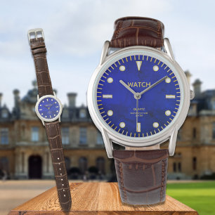 Anpassat namn för Cobalt Blue Lapis Dial Armbandsur