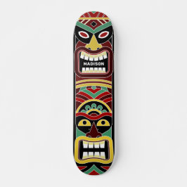 Anpassat namn för coola Tiki Totem Mini Skateboard Bräda 18,5 Cm