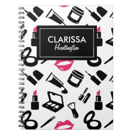 Anpassat namn för Cosmetics Mönster Anteckningsbok Med Spiral