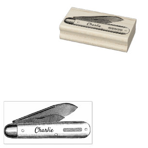 Anpassat namn för Cottagecore Vintage Pocket Kniva Stämpel