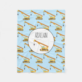 Anpassat namn för Crane Construction Baby Lastbil Fleecefilt