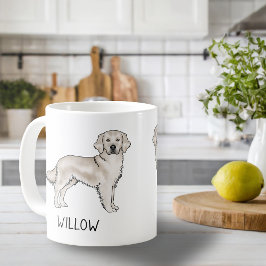 Anpassat namn för Cream Golden Retriever-Hund Kaffemugg