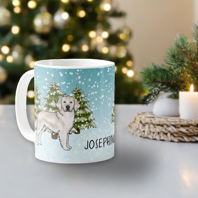 Anpassat namn för Cream Golden Retriever-Hund Kaffemugg (Skapare uppladdad)