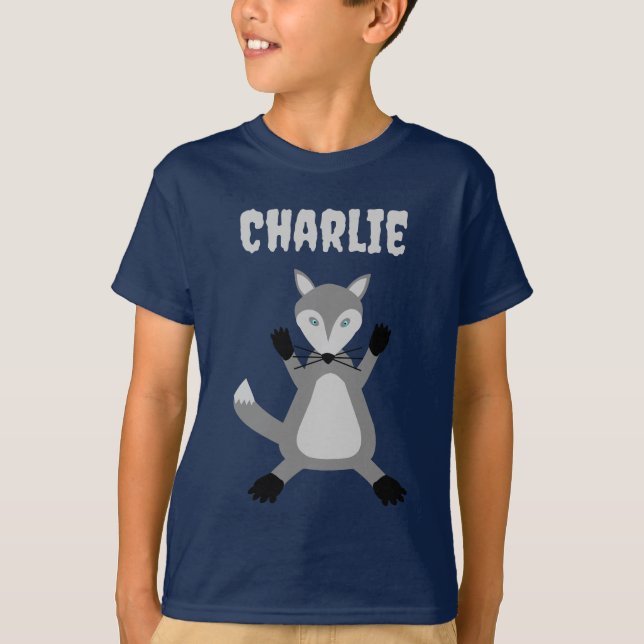 Anpassat namn för Creepy Cute Halloween-Varg T Shirt (Framsida)