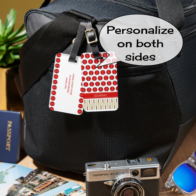 Anpassat namn för Cricket Tema mönster Bagagebricka (Skapare uppladdad)